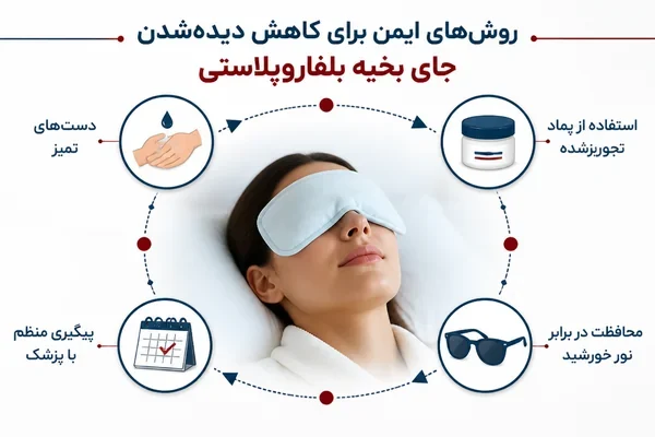 مراقبت‌های ایمن برای کاهش دیده‌شدن اسکار پلک